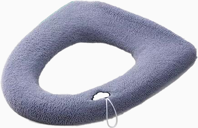 사인포스트 깔끔한 보온 변기시트커버, 퍼플그레이 손잡이형, 1개