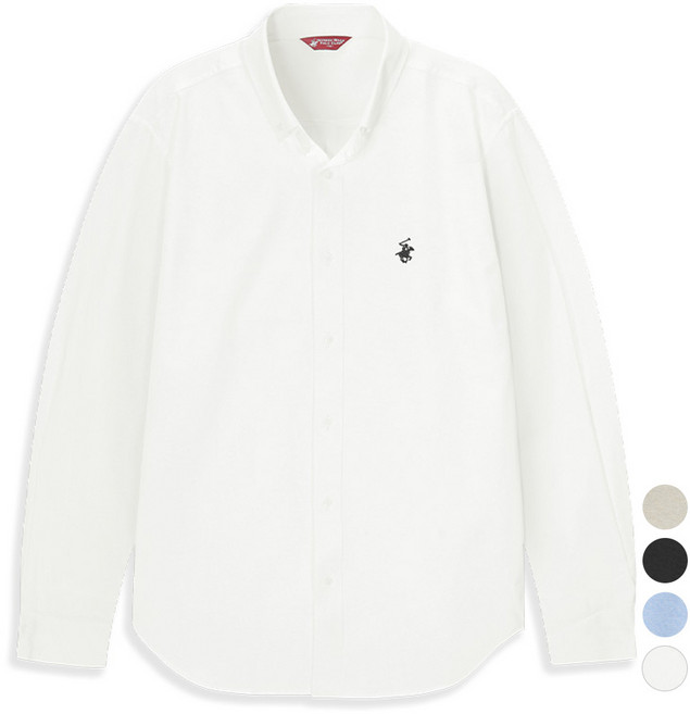 BEVERLY HILLS POLO CLUB 比佛利保羅 男士經典牛津布鈕扣刺繡標誌長袖襯衫 CPH3S01
