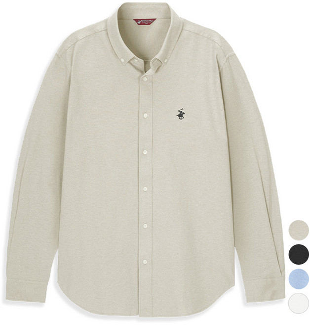 BEVERLY HILLS POLO CLUB 比佛利保羅 男款經典牛津鈕扣刺繡Logo長袖襯衫 CPH3S01