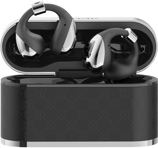 BUTTONS 클립 나만의 AI 비서 오픈형 동시통역 무선 블루투스 이어폰 실버 블랙 5시간 방수가능, BUTTONS CLIP