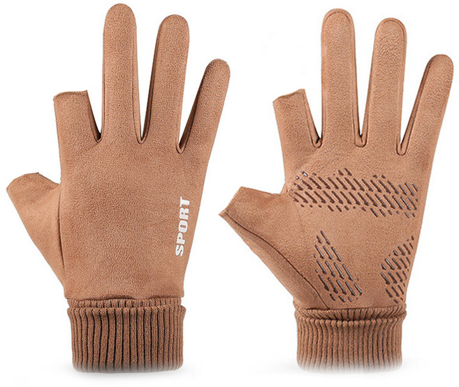 리버폭스 오토바이 라이더 겨울용 방한 터치 컷 장갑 양손착용 세트, 커피