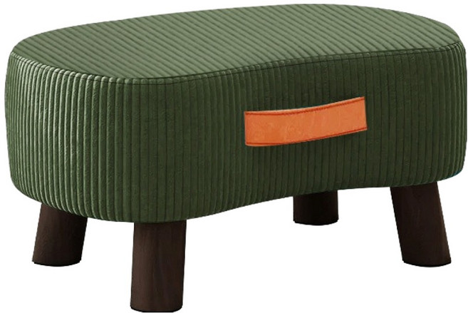 soonZAM 客廳迷你軟墊腳凳椅, 綠色, 1個
