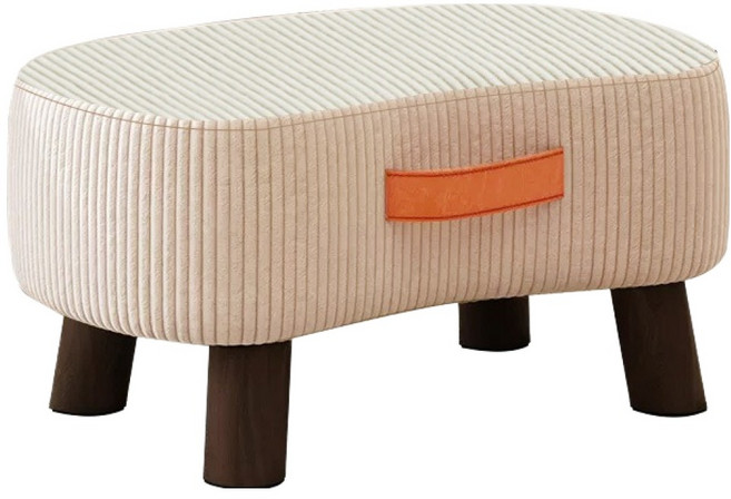 soonZAM 客廳迷你軟墊腳凳椅, 象牙白, 1個