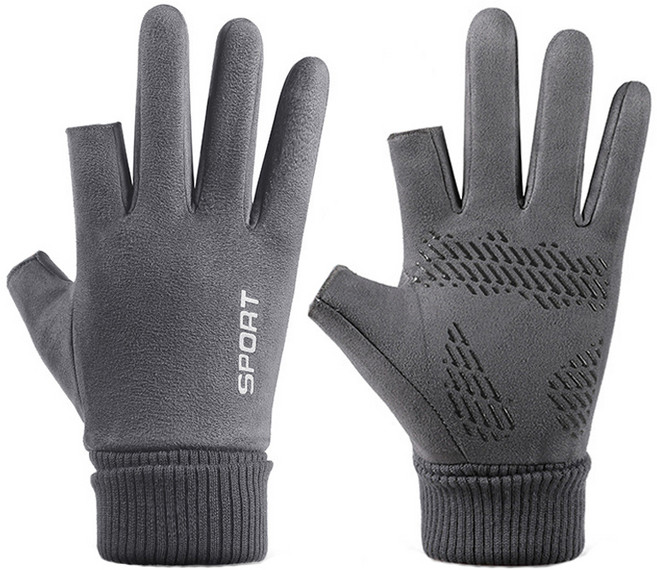 리버폭스 오토바이 라이더 겨울용 방한 터치 컷 장갑 양손착용 세트, 그레이