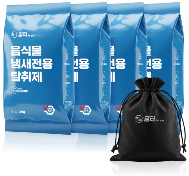 필터포유 음식물 처리기 필터 리필 숨쉬는 탈취 활성탄 + 다용도 파우치 세트, 쿠쿠 노블 CFDF-D10C