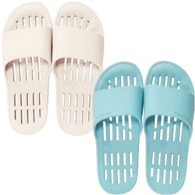 다시너스 슬림핏 안전 욕실화 2종 세트, 살구+블루, 1개