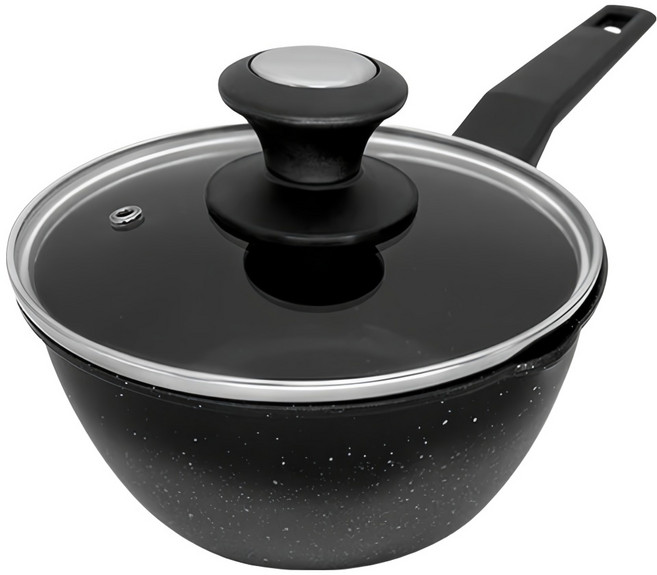 Hanzo 半藏 電木柄角閃石奶鍋, 黑色, 1個, 16cm