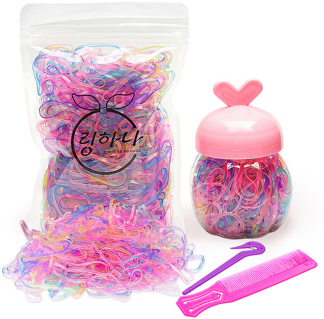 링하나 아이럽밴드 뜯김없는 대용량 고무줄 이지컷 빗 세트 RH5