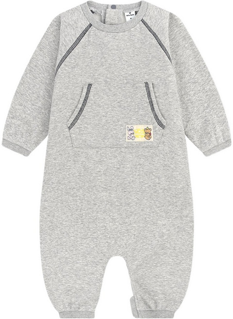 Milk Baby 嬰兒心跳口袋刷毛外出連身衣