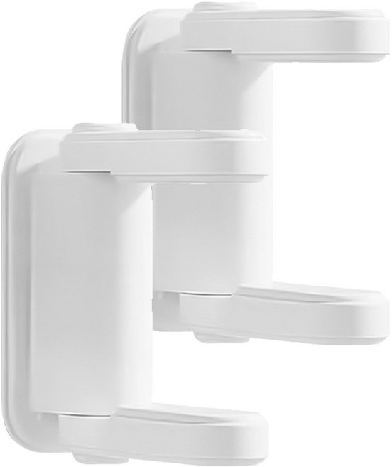 현관문 무타공 문손잡이 안전 잠금장치, 화이트, 2개