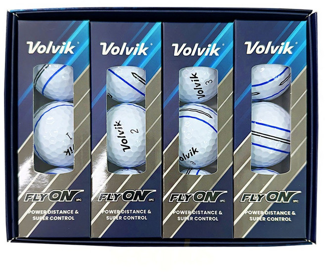 볼빅 332딤플 삼선 퍼팅라인 골프공 정품볼 3피스 4종 x 3p 세트, 화이트, 12개입, 1세트