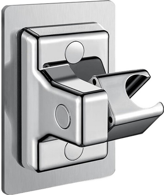 디블릭 무타공 강력 접착식 고급 각도조절 샤워기 거치대, 실버