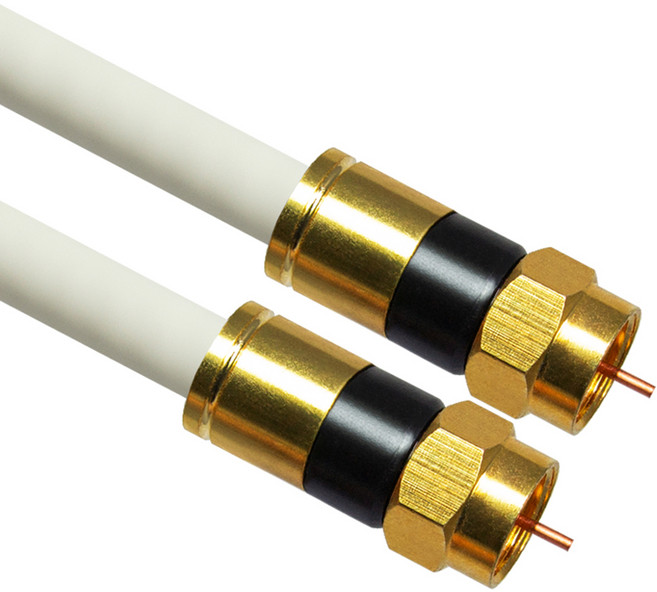 마하링크 국내산 TV 안테나선 5CHFBT RF 5C 동축 케이블 골드 + 화이트 1m, MLZ-WGRR010, 1개