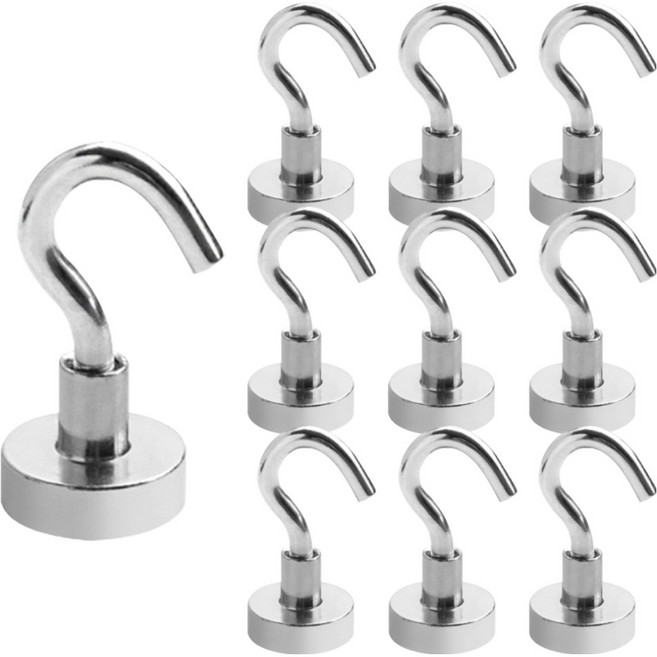 다다 풀컬러즈 초강력 네오디움 후크 고리자석 16mm, 스틸, 10개