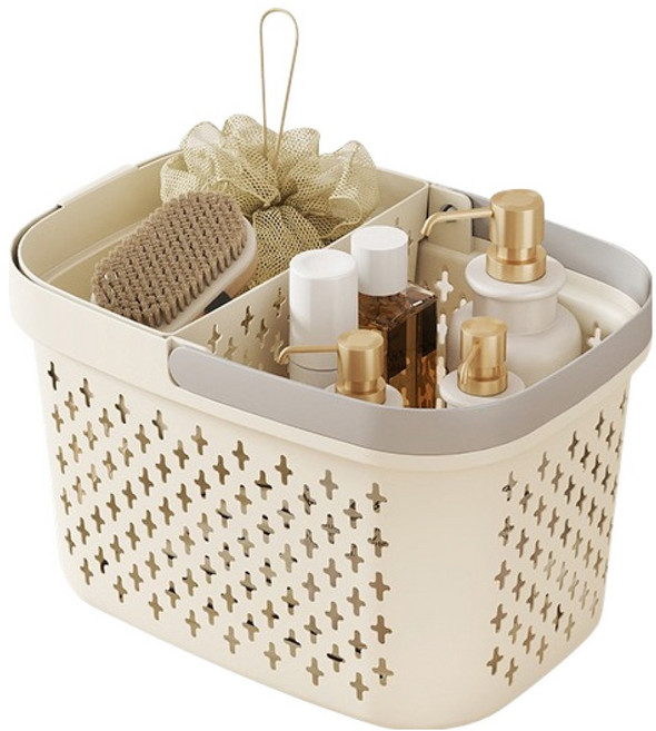 더자카 펀칭 패턴 다용도 목욕바구니, 아이보리