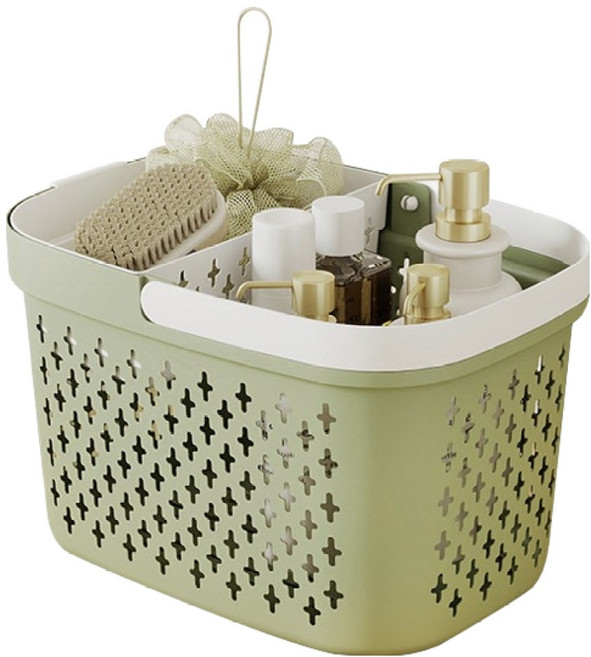 더자카 펀칭 패턴 다용도 목욕바구니, 그린