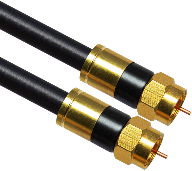 마하링크 국내산 고급형 RF 안테나 커넥터 5C 동축 케이블 골드 + 블랙 1m, 1개, MLZ-GRR010