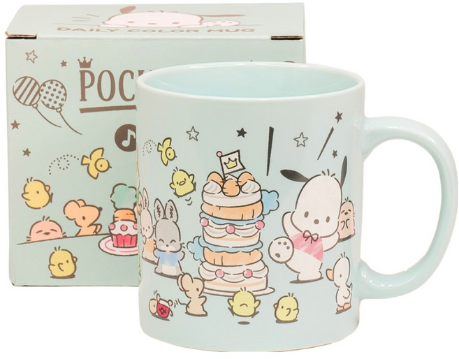 릴팡 산리오캐릭터즈 데일리 컬러 핸들 머그컵 380ml, 포차코, 1개