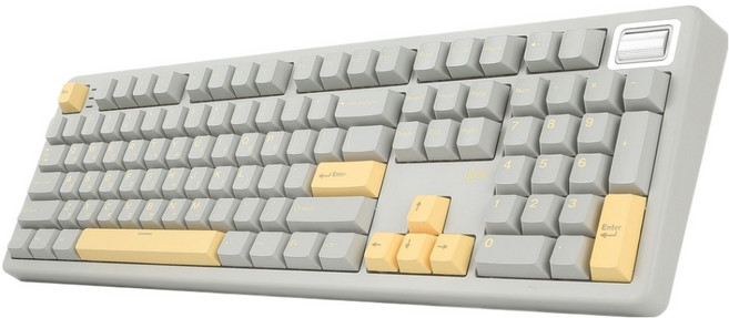 지클릭커 제주WK107 1K 파도스위치 풀윤활 무선 블루투스 기계식 키보드, 크레용 옐로우, WK107, 도각도각 몽돌 특주축 45g