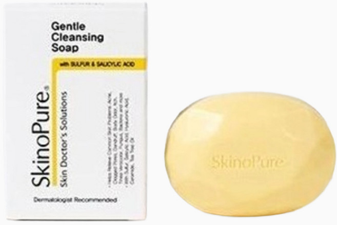 Skin Pure皮脂敏感性保濕硫磺溫和潔面皂, 1個, 100g