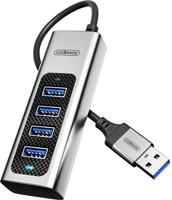 코드웨이 USB 3.0 타입 노트북 멀티허브 4포트, 그레이-0.2m, 1개