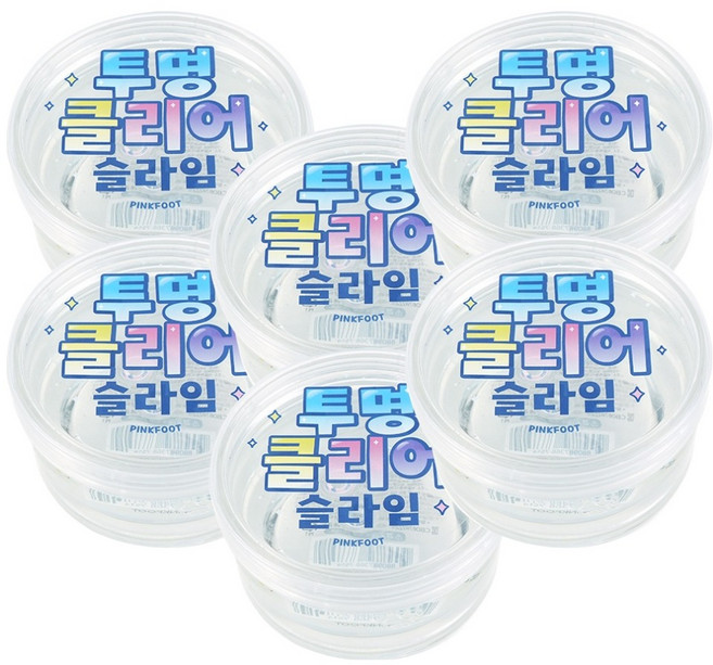 핑크풋 투명 클리어 슬라임 액체괴물 촉감놀이 장난감, 156g, 6개