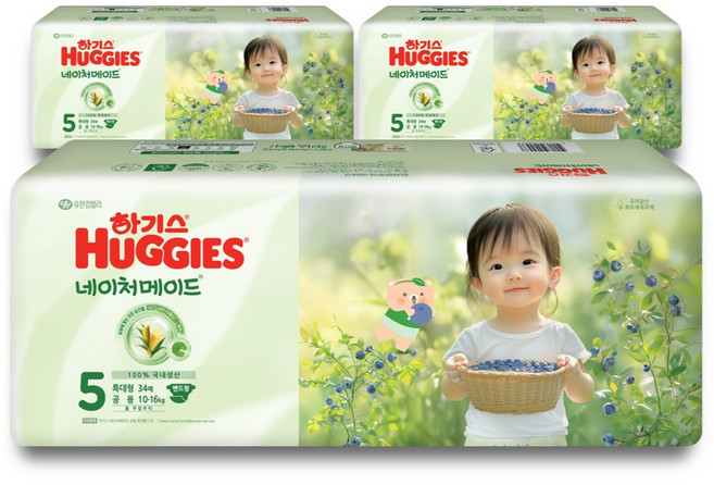 HUGGIES 好奇 Nature Made 黏貼型紙尿褲 特大號 男女通用, 5階段, 102張