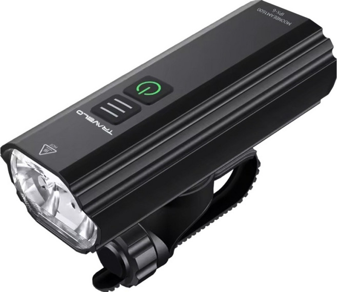 트레벨로 문빔 1600루멘 자전거 전조등, 블랙, 1개