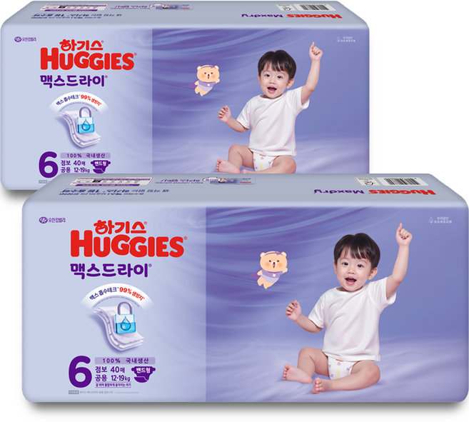 하기스 맥스드라이 밴드형 기저귀 점보 남여공용, 6단계, 80매