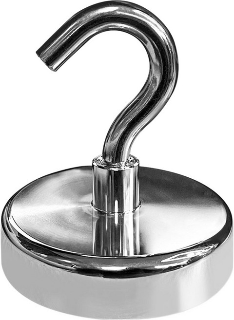 월드크린 네오디뮴 자석 걸이 후크형 75mm, 실버, 1개