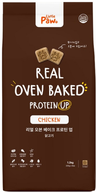 리틀포우 강아지 리얼오븐 베이크 프로틴 업 치킨 건식사료 6p, 1.2kg, 1개, 닭