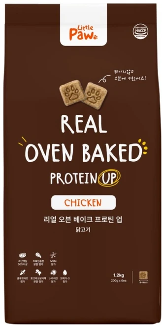 리틀포우 강아지 리얼오븐 베이크 프로틴 업 치킨 건식사료 6p, 1.2kg, 1개, 닭 - 쿠팡