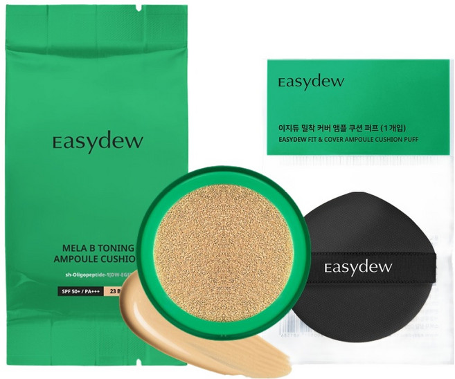 [한가인 PICK!] 이지듀 멜라 비 토닝 앰플 쿠션 리필 퍼프 13g, 23호 베이지, 1개