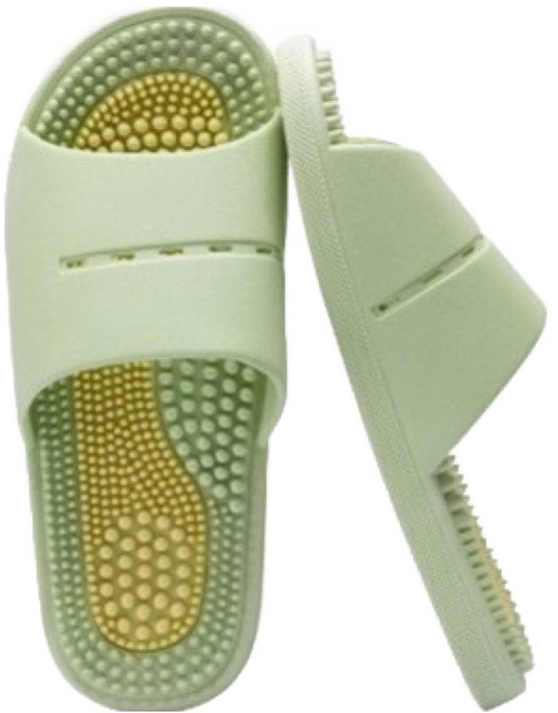 헨센 발바닥 마사지 지압 슬리퍼, 그린, 1개