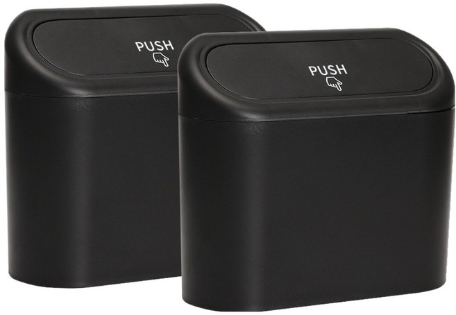 레인윙스 차량용 미니 쓰레기통, 2개, 블랙