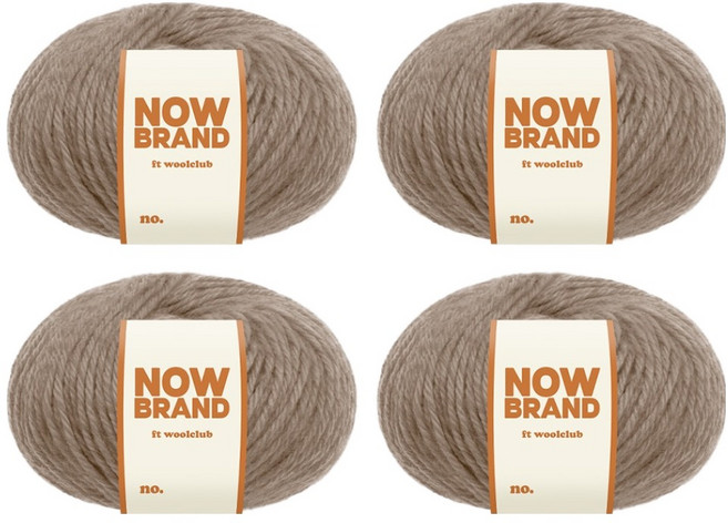 WoolClub 三星毛紗 Now Brand 高級夢想羊毛馬海毛編織線 50g, 105 灰米色, 4個