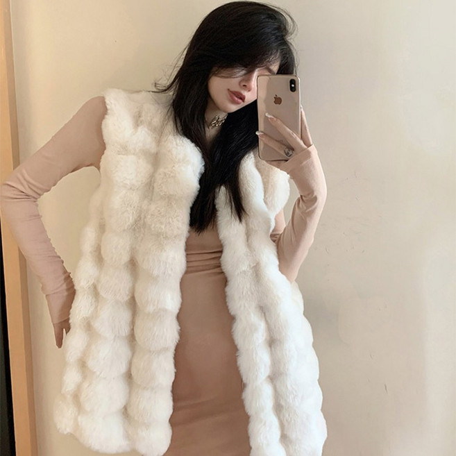 포플러앤씨 여성용 누아레인 퍼 베스트 P25WV091605