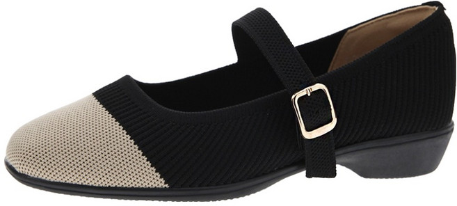 단골언니 여성용 콤비 쫀쫀 니트 메리제인 홀리데이 단화