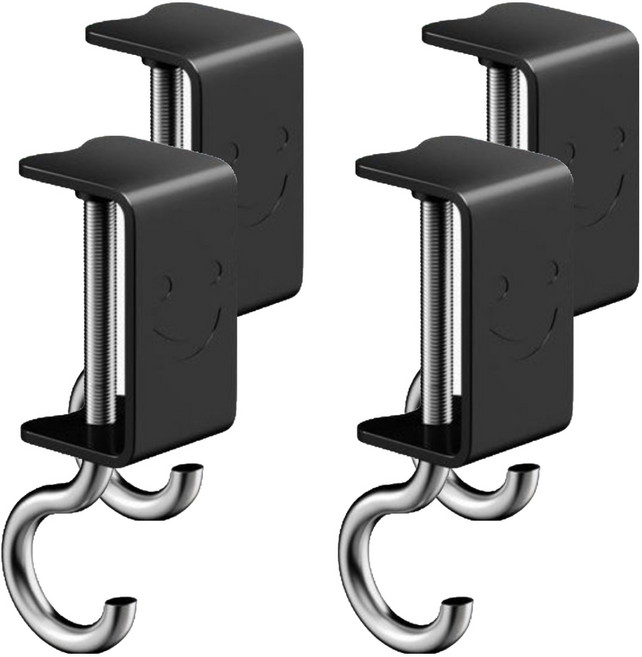 미누네 무타공 가방걸이 다용도 걸이, 블랙, 4개