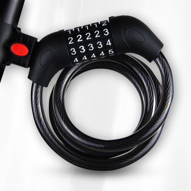 PAL-E 자전거 잠금장치 5단 자물쇠 자전거용, 블랙, 1개