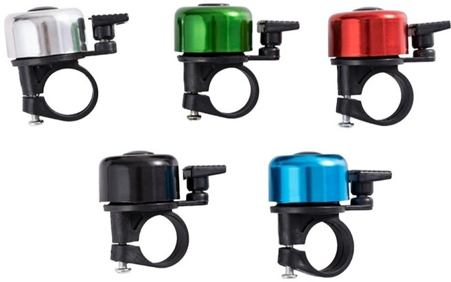 PAL-E 미니 자전거벨 5종 세트, 레드, 그린, 블루, 블랙, 실버, 1세트