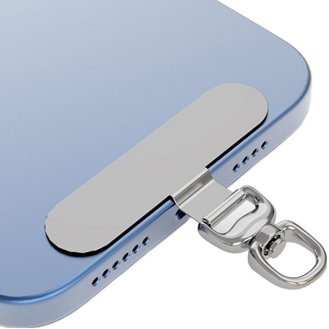 pines 휴대폰 스트랩 태그홀더, 실버, 1개