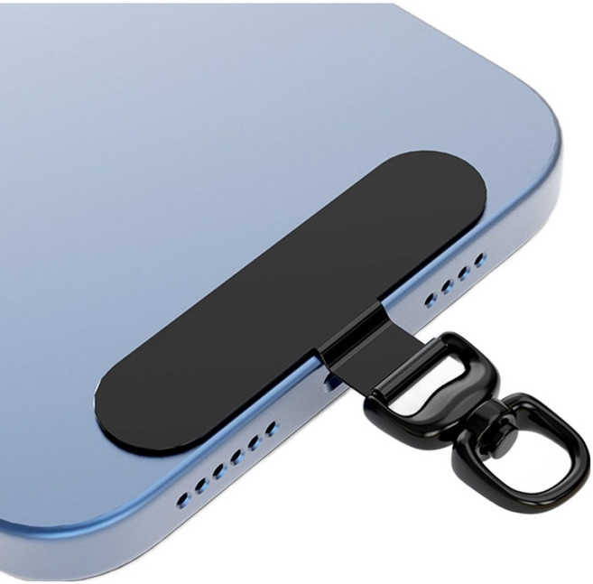 pines 휴대폰 스트랩 태그홀더, 블랙, 1개