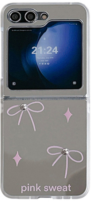 케이스틱 거울 미러 핑크리본 휴대폰 케이스