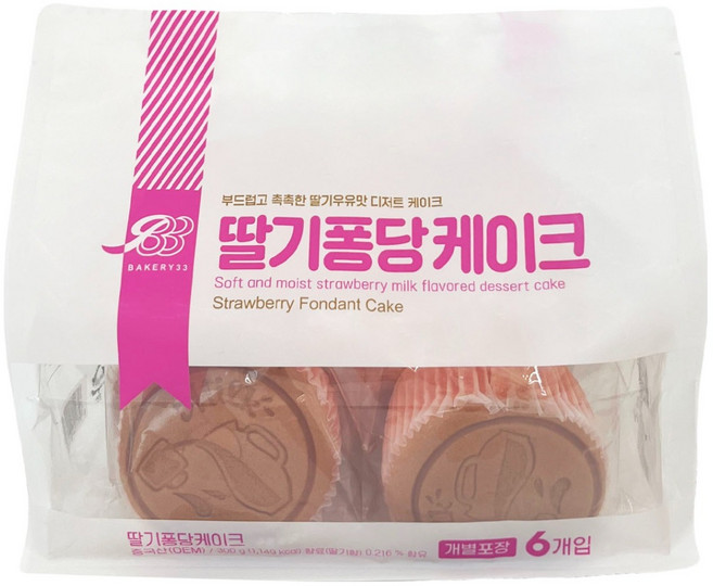 젤리젤리 딸기퐁당 케이크 6p, 1개, 300g