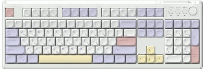 한성컴퓨터 OfficeMaster 유무선 저소음 멤브레인 키보드, Purple Heart, GK104, 제조사축