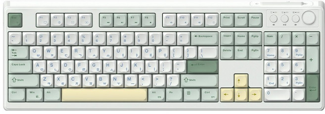 한성컴퓨터 OfficeMaster 유무선 저소음 멤브레인 키보드, Matcha Cream, GK104, 제조사축