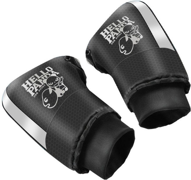 Ez2mk 방한 핸드워머 와이드 레그형 헬로판다 오토바이 방수 장갑 양손 착용 세트 MS-1500, 블랙