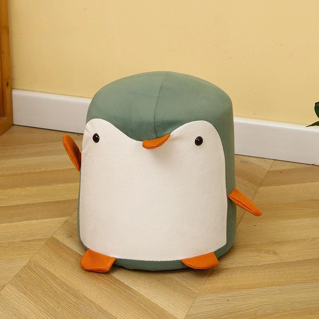 soonZAM 可愛企鵝造型客廳玄關兩用椅凳, 1個, 綠色