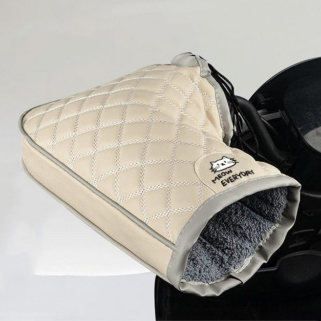 Ez2mk 방한 방풍 방수 오토바이 핸드워머 장갑 양손 세트 MS-1520, 베이지